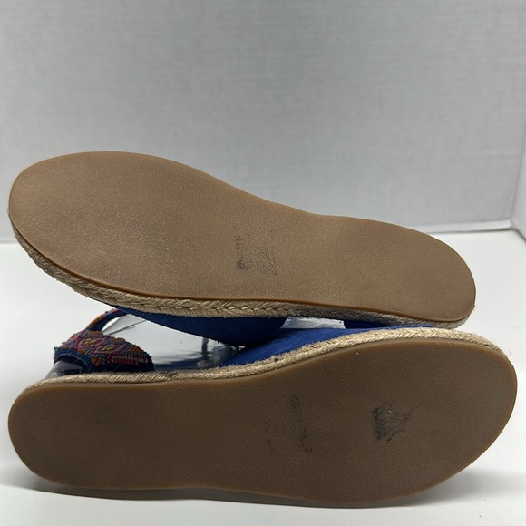 Sam Edelman Shae Sandals Suede Tasseled Ankle Wrap Beaded Flat Shoes Blue Size 8 - Picture 9 of 10